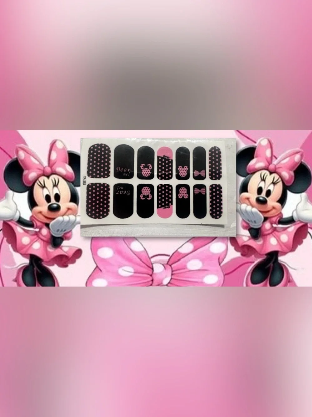 $2 Minnie Mouse Black & Pink Nail Wraps $2 WITH ANY $10 ORDER OR MORE